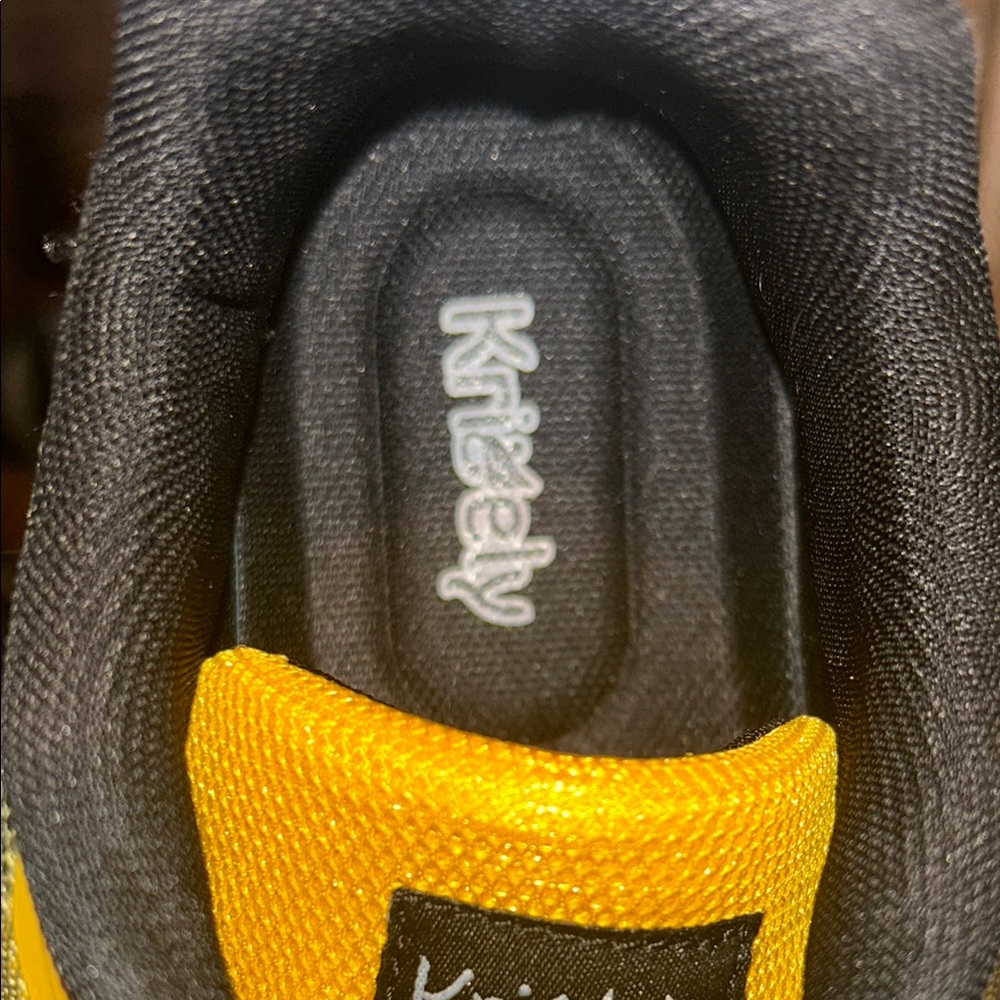Yellow and Black Athletic Shoes with Breathable Mesh - Picture 8 of 11